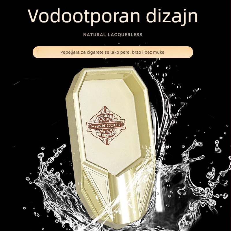 Aluminijski popolnjak za cigare – veliki kapacitet, prenosan, otvor za jednu cigaru, mogućnost tiska logotipa