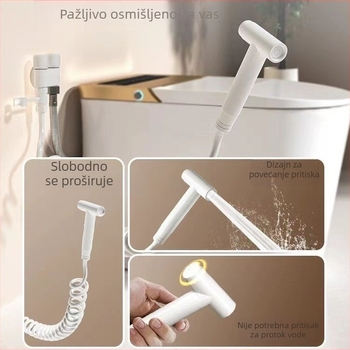 Bakreni set tuš spreja za WC s kutnim ventilem, 1 ulaz 2 izlaza, model ZD023, navoj 4 min, atmosferski tlak