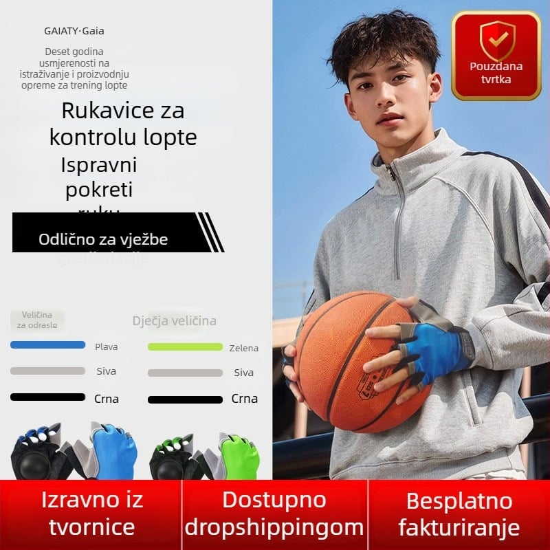 Košarkaške rukavice za driblanje — materijal od visokoučinkovitih vlakana; mogućnost prilagodbe; tiskani logo; pogodne za košarkaške vježbe; CSSIT