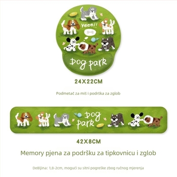 Podloga za miša s podrškom za zglob – crtani mali ljubimac, gumena, jednostrana, model Mp-443, tiskani dizajn
