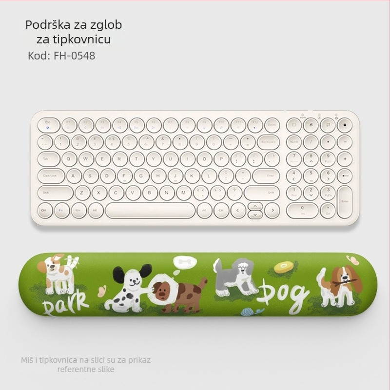 Podloga za miša s podrškom za zglob – crtani mali ljubimac, gumena, jednostrana, model Mp-443, tiskani dizajn