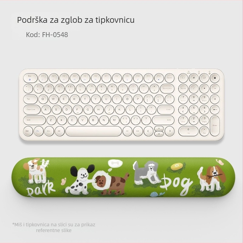 Podloga za miša s podrškom za zglob – crtani mali ljubimac, gumena, jednostrana, model Mp-443, tiskani dizajn