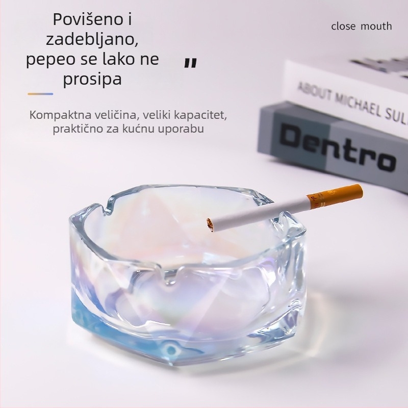 Stakleni pepelnjak s prostorom za pohranu – minimalistički, lagani luksuz geometrijskog dizajna za dom i ured