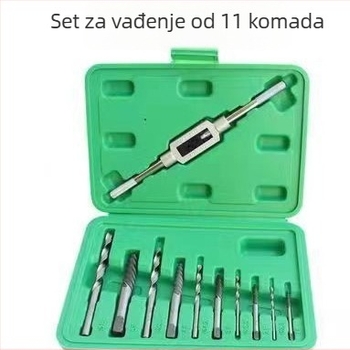 Set ekstraktora vijaka s finim zubom za vađenje slomljenih vijaka | 5-dijelni set | Veličine 5/6/8/11 | Materijal: ugljični čelik i krom-molibden čelik