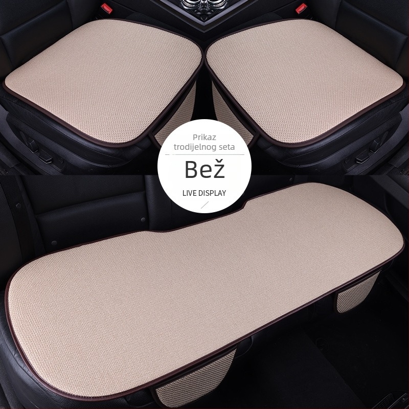 Set navlaka za auto sjedalo od lana, tri komada, prozračan, sva godišnja doba, univerzalno, bez punila
