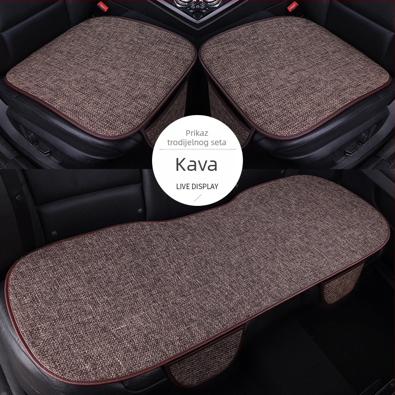 Set navlaka za auto sjedalo od lana, tri komada, prozračan, sva godišnja doba, univerzalno, bez punila