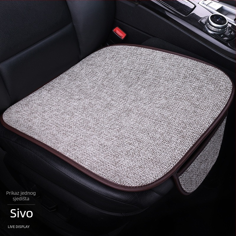 Set navlaka za auto sjedalo od lana, tri komada, prozračan, sva godišnja doba, univerzalno, bez punila