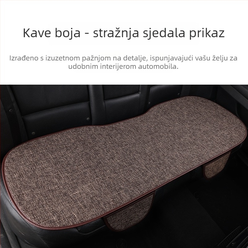 Set navlaka za auto sjedalo od lana, tri komada, prozračan, sva godišnja doba, univerzalno, bez punila