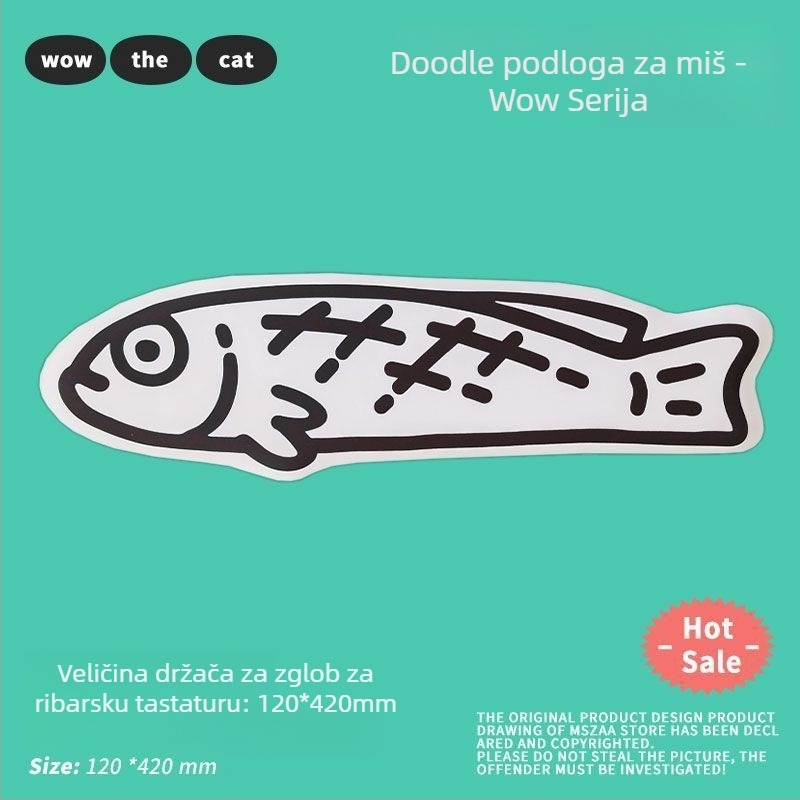 Podloga za zglob miša i potpora zgloba tipkovnice, gumena, protuklizna, jednostrana, prilagodljiv tisak