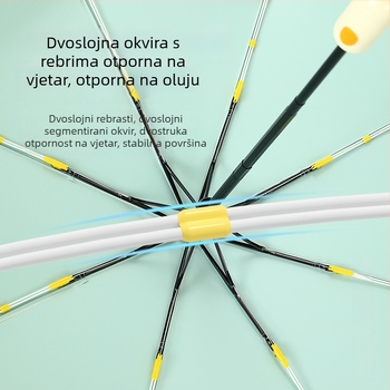 Fulilai automatski suncobran s UPF>50, 8 rebara od fiberglasa i čelični osov (automatsko otvaranje i zatvaranje, UPF>50, 8 rebara, čelični osov)