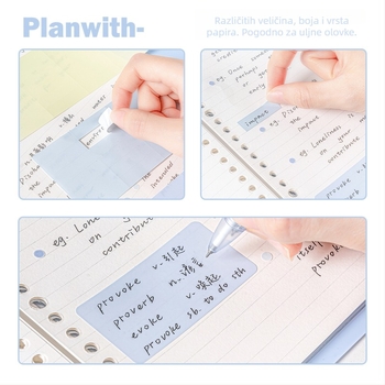 Planwith B5 binder notes PW251L — 60 listova, unutarnji papir 100 g, PP omot, B5, Rosyposy