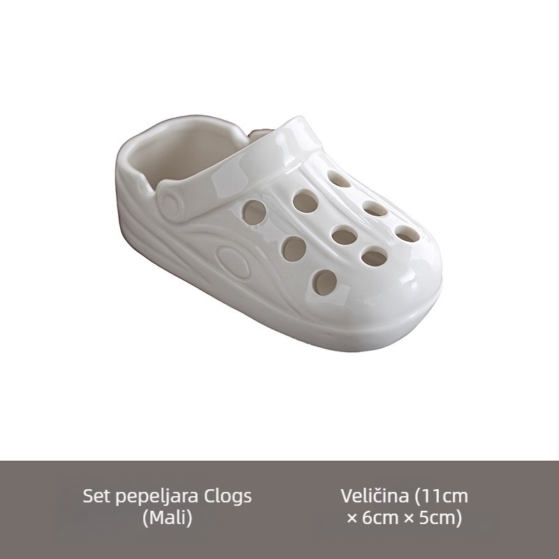 Keramički pepelnjak u obliku papuče s otisnutim logom; Mu nanshan; Podrijetlo Dehua; Pakiranje: 20 kom; Materijal: keramika.