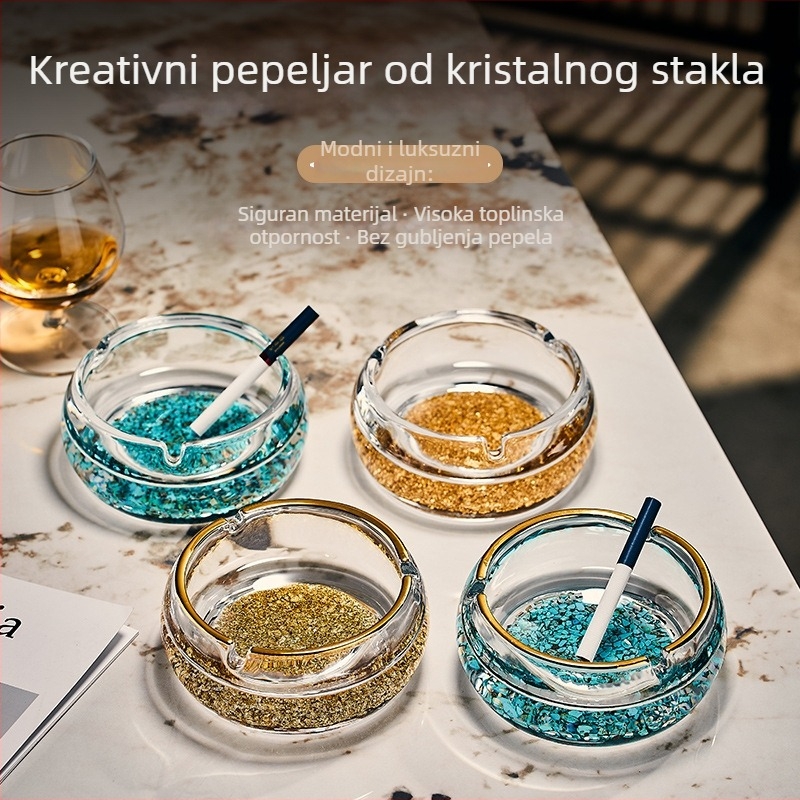 Pepeljara – europskog stila staklena, s logotipom i prilagodbom