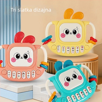Dječja igračka: zeko ručni bubanj s glazbenom pričom, plastična elektronička tipkovnica za djecu 4–6 godina