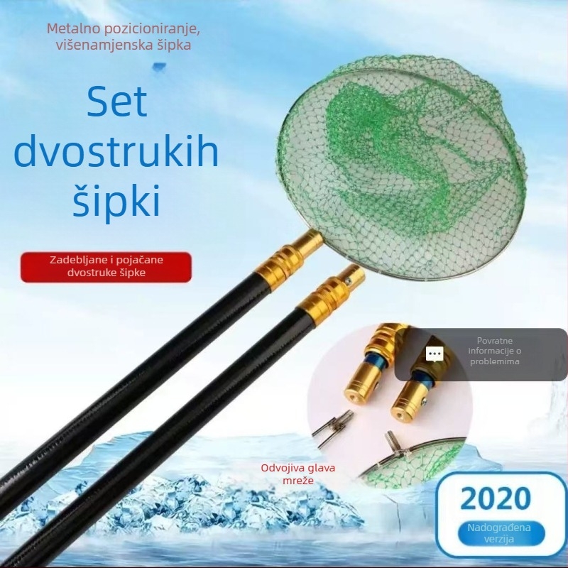 Teleskopska štapa za mrežu od stakloplastike, izolirana, s integriranom mrežom