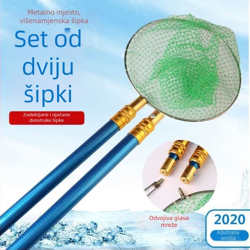 Teleskopska štapa za mrežu od stakloplastike, izolirana, s integriranom mrežom