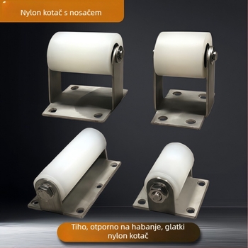 Klizna vrata kotačić: nehrđajući čelik/nylon, debljina zida 3 mm, radijus utora za užad 38/48, moderni minimalistički stil