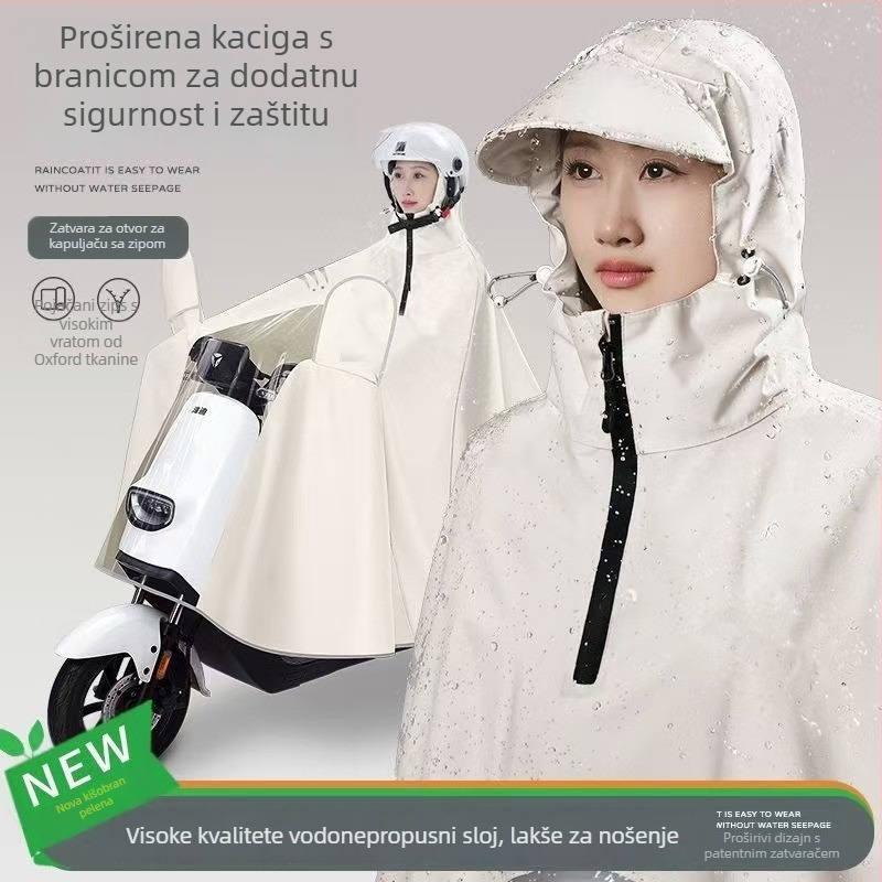 Pončo za motocikl/električno vozilo s Oxford tkaninom, debljina tkanine 22, PVC vodootporni sloj, za odraslu osobu