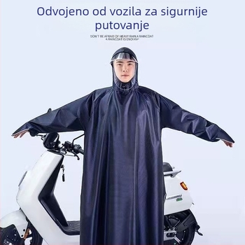 Kišni kaput s rukavima za električni motocikl, kompatibilan s kacigom, dugi kišni pončo za cijelo tijelo, za muškarce i žene