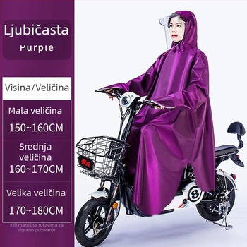 Kišni kaput s rukavima za električni motocikl, kompatibilan s kacigom, dugi kišni pončo za cijelo tijelo, za muškarce i žene