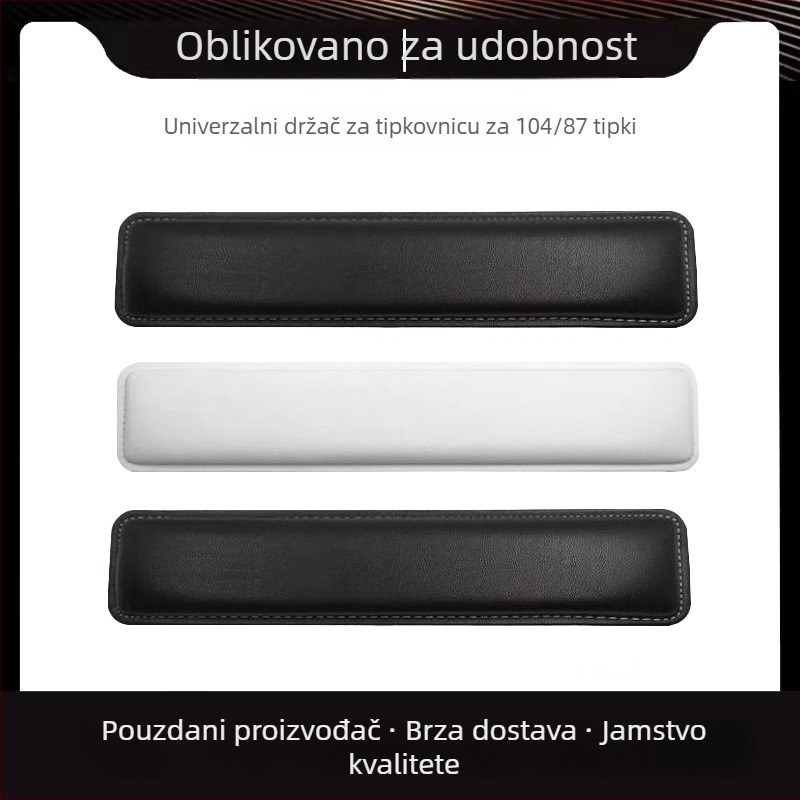 Podloga za zglob za mehaničku tipkovnicu s kožnom površinom i memorijskom penom, kompatibilna s 87–108 tipkama, težina 150 g, otporna na trošenje