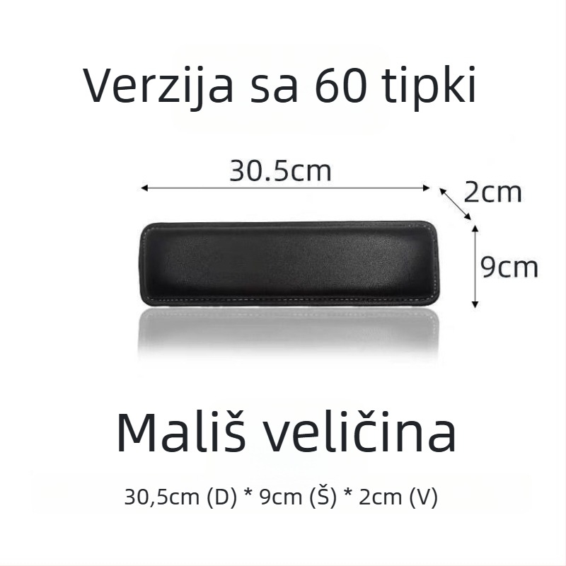Podloga za zglob za mehaničku tipkovnicu s kožnom površinom i memorijskom penom, kompatibilna s 87–108 tipkama, težina 150 g, otporna na trošenje