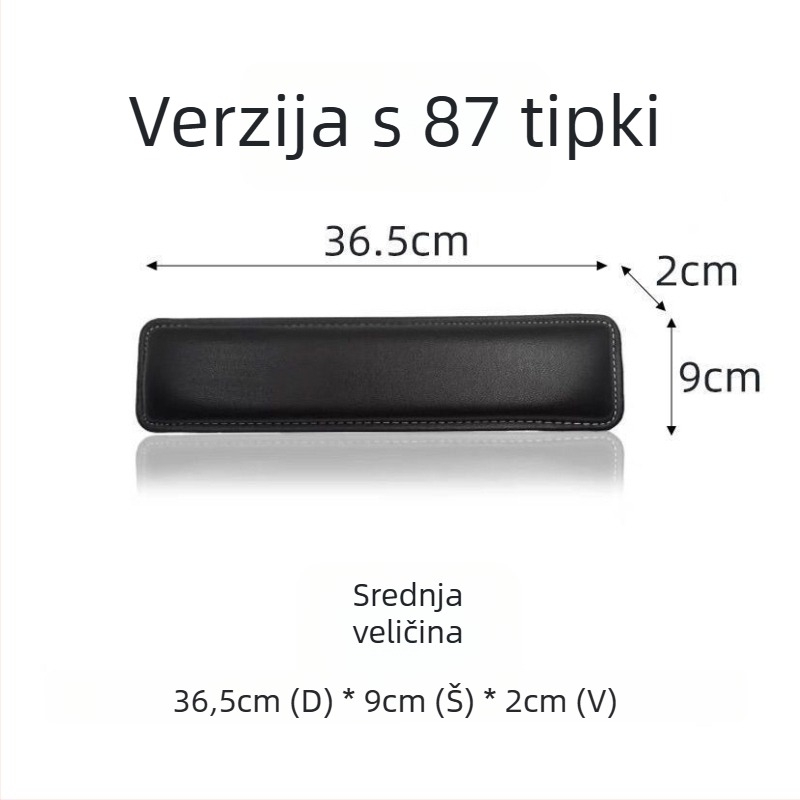 Podloga za zglob za mehaničku tipkovnicu s kožnom površinom i memorijskom penom, kompatibilna s 87–108 tipkama, težina 150 g, otporna na trošenje