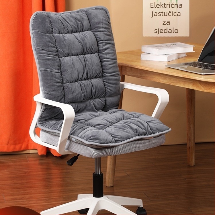 Grijajući jastuk za sjedenje s naslonom, USB napajanje, universalni dizajn, unisex, navlaka od prave kože