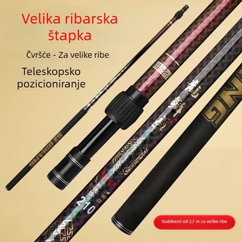 Karbonska teleskopna palica za mrežu, ultra lagana, izuzetno čvrsta, s mogućnošću podešavanja pozicije