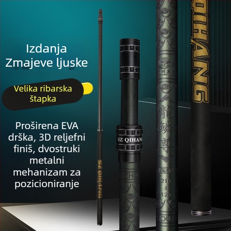 Karbonska teleskopna palica za mrežu, ultra lagana, izuzetno čvrsta, s mogućnošću podešavanja pozicije
