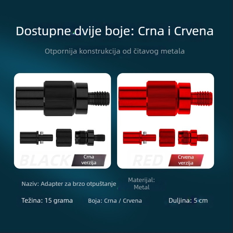 Sprječivač rotacije brzi spoj za štap mreže za ribolov — adapter brzog spajanja, Immortal Fish, magnezijsko-aluminijska legura