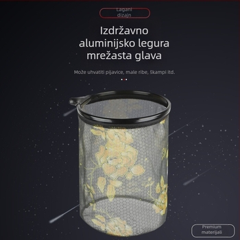 Glava mreže za ribolov — ultralako aluminijska legura, Anti-Hook dizajn, natjecateljski tip (Nano mreža; nosivost 5; dubina 26 cm)