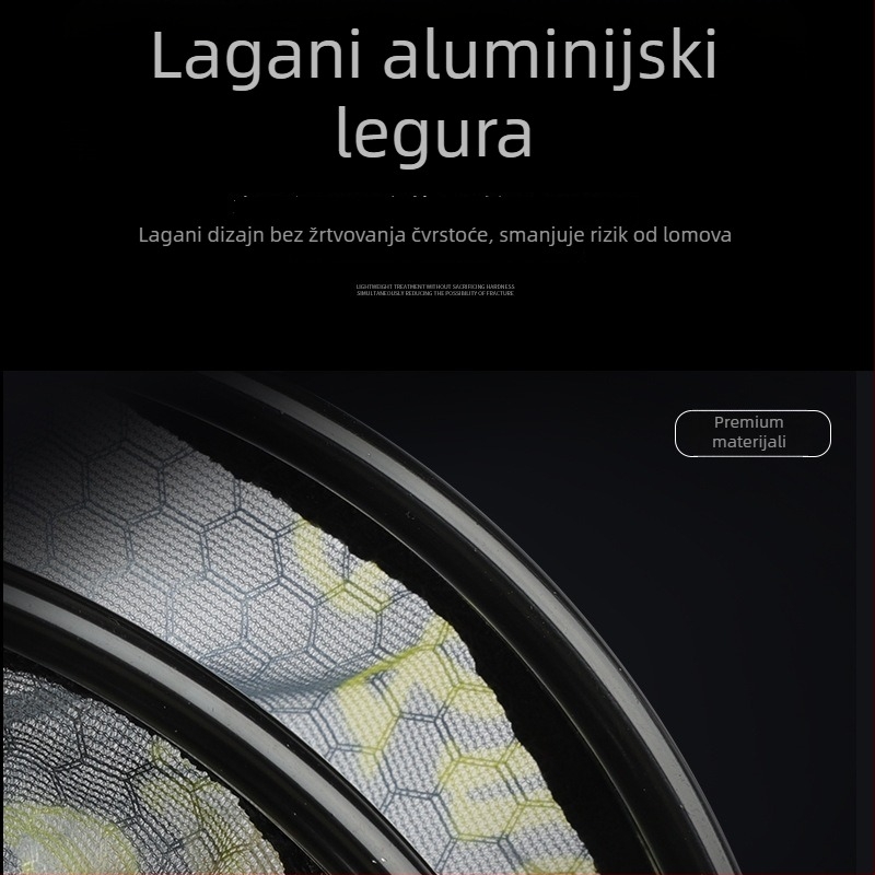 Glava mreže za ribolov — ultralako aluminijska legura, Anti-Hook dizajn, natjecateljski tip (Nano mreža; nosivost 5; dubina 26 cm)