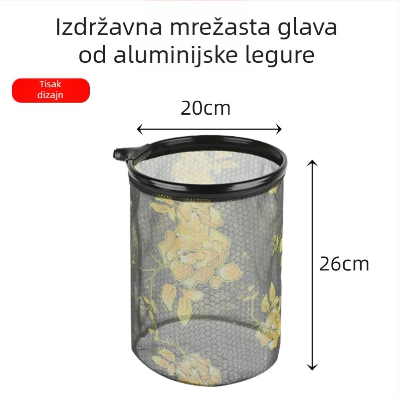 Glava mreže za ribolov — ultralako aluminijska legura, Anti-Hook dizajn, natjecateljski tip (Nano mreža; nosivost 5; dubina 26 cm)