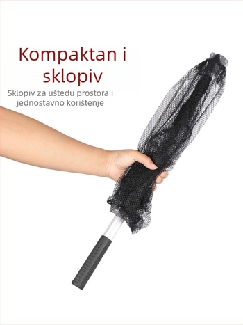 Aluminijska legura, teleskopska štap za ribolov, čvrst trokutasti dizajn, mreža s finim očima