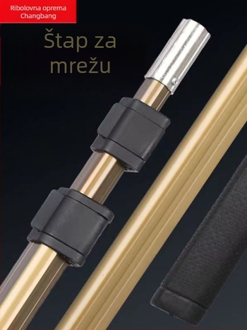 Aluminijska legura trokutasti teleskop za mrežu za ribolov, otvor mreže 40 cm, dubina 40 cm, gruba mreža, sklopiva, nosivost 10 kg