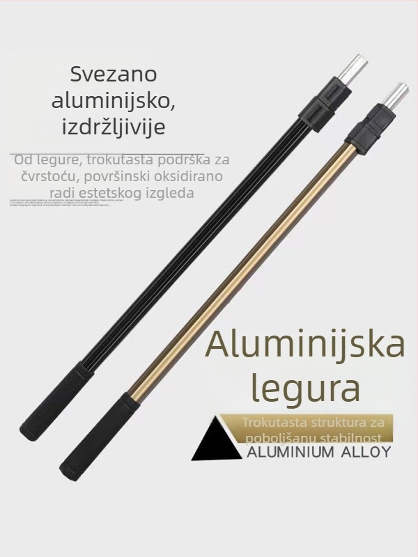 Aluminijska legura trokutasti teleskop za mrežu za ribolov, otvor mreže 40 cm, dubina 40 cm, gruba mreža, sklopiva, nosivost 10 kg