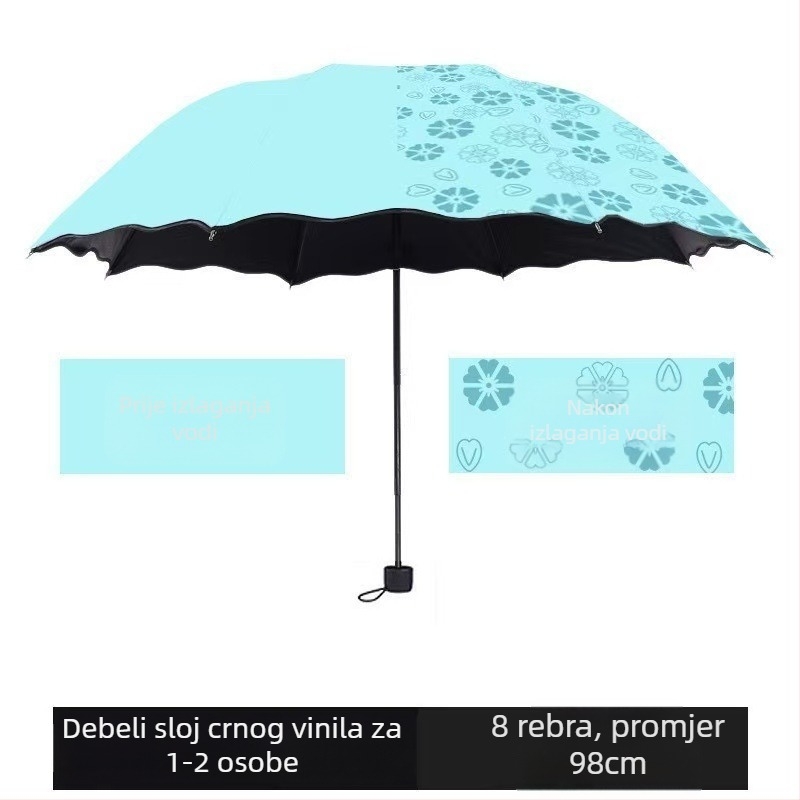 Reklamni suncobran s 210T tkaninom, 8 čeličnih rebara, ručno otvaranje i zatvaranje, UPF > 50