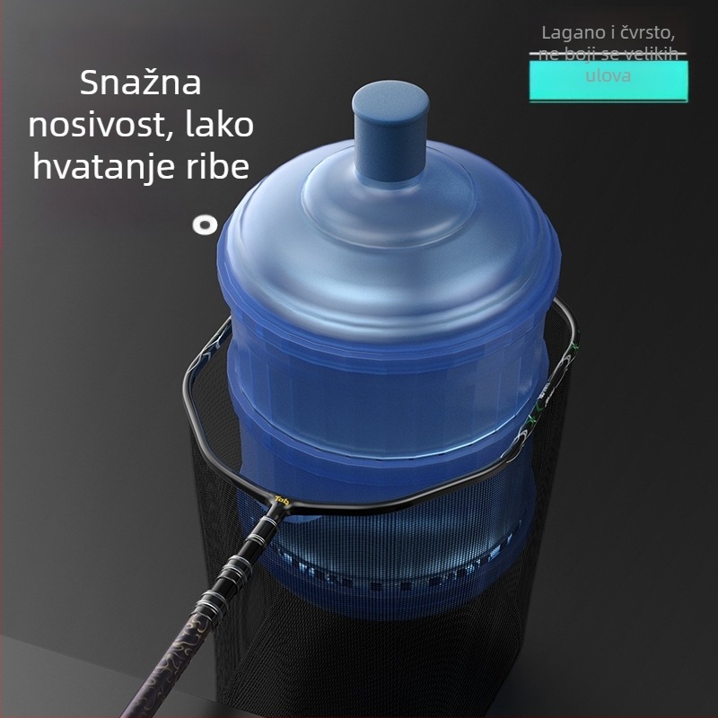 Glava mreže za ribolov s konstrukcijom od karbona i ultralakog titanijskog legura, premazana ljepilom, džep protiv zapetljavanja