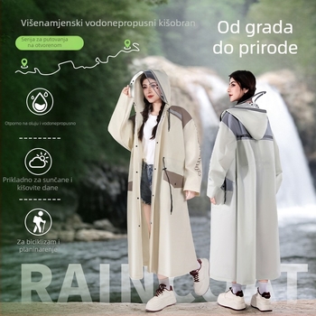 Odraslo kišono pončo s pojasom, EVA tkanina, za outdoor planinarenje