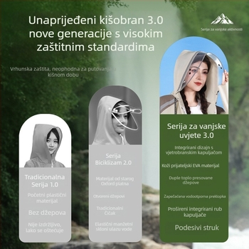 Odraslo kišono pončo s pojasom, EVA tkanina, za outdoor planinarenje
