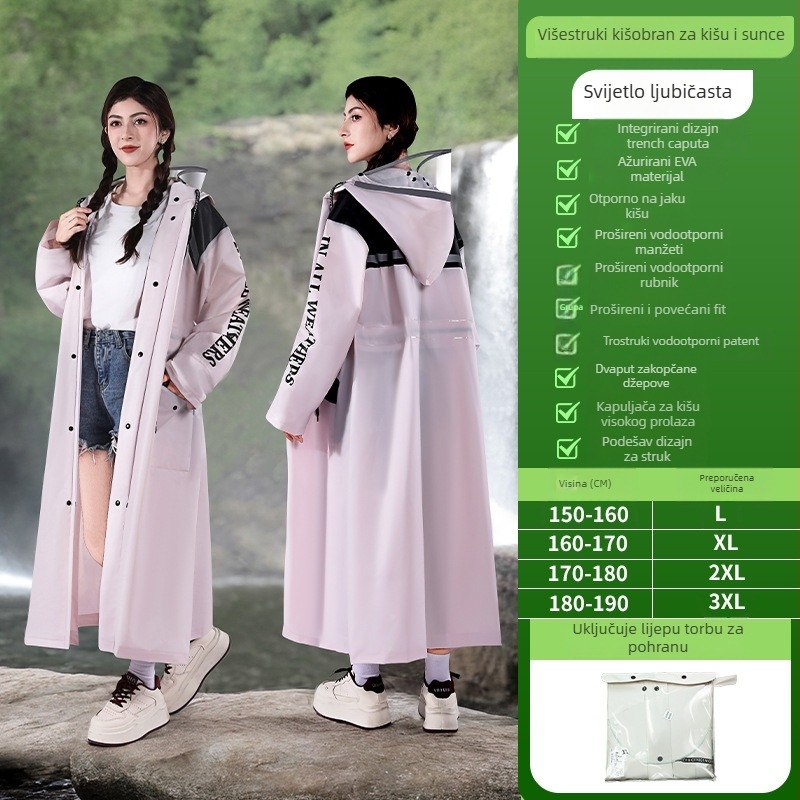 Odraslo kišono pončo s pojasom, EVA tkanina, za outdoor planinarenje