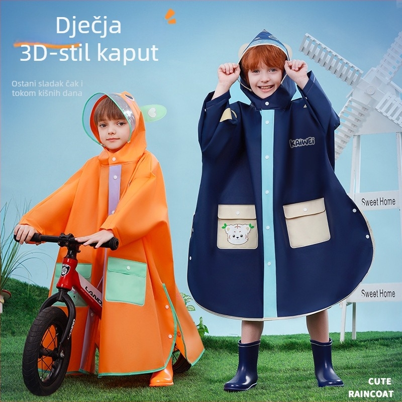 Dječji kišni kaput, višestruka funkcija, cartoon stil, EVA tkanina, debeli materijal, mogućnost prilagodbe