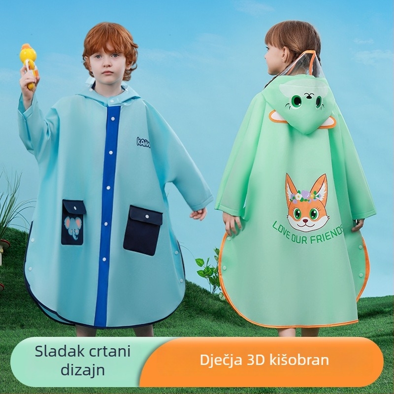 Dječji kišni kaput, višestruka funkcija, cartoon stil, EVA tkanina, debeli materijal, mogućnost prilagodbe