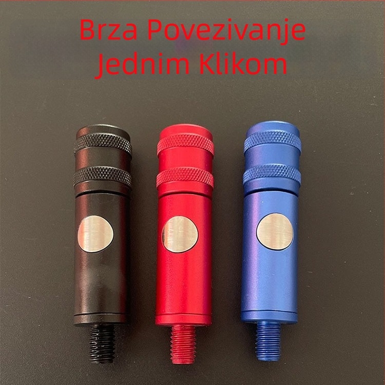 Pritisni tip brzi spojnik mreže za ribolov, aluminijsko-magnezij spoj, anti-rotacija, bez ljuljanja, univerzalni dodatak za glavu mreže i štap mreže
