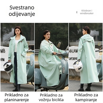 Unisex kišni pončo – debeli sloj za cijelo tijelo, poliester tafta s PU vodootpornim slojem, za planinarenje i vožnju električnim biciklom