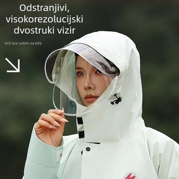 Unisex kišni pončo – debeli sloj za cijelo tijelo, poliester tafta s PU vodootpornim slojem, za planinarenje i vožnju električnim biciklom
