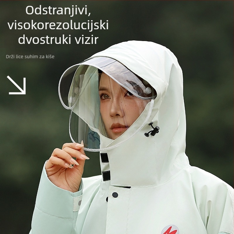 Unisex kišni pončo – debeli sloj za cijelo tijelo, poliester tafta s PU vodootpornim slojem, za planinarenje i vožnju električnim biciklom