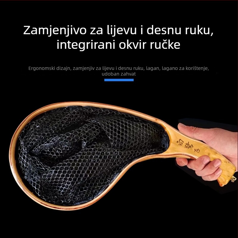 Egret Fly Mreža za ribolov na fly fishing u potoku, drvo kamfora, tvrdo drvo