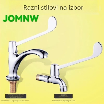 Medicinski vodovod za operacijsku sobu i laboratorij s produženom ručkom i miješanjem hladne i tople vode; jednovrstan miješivač hladne i tople vode (bakar; 0–90°C; nominalni tlak 1.0; keramički disk ventil; model jo-085)
